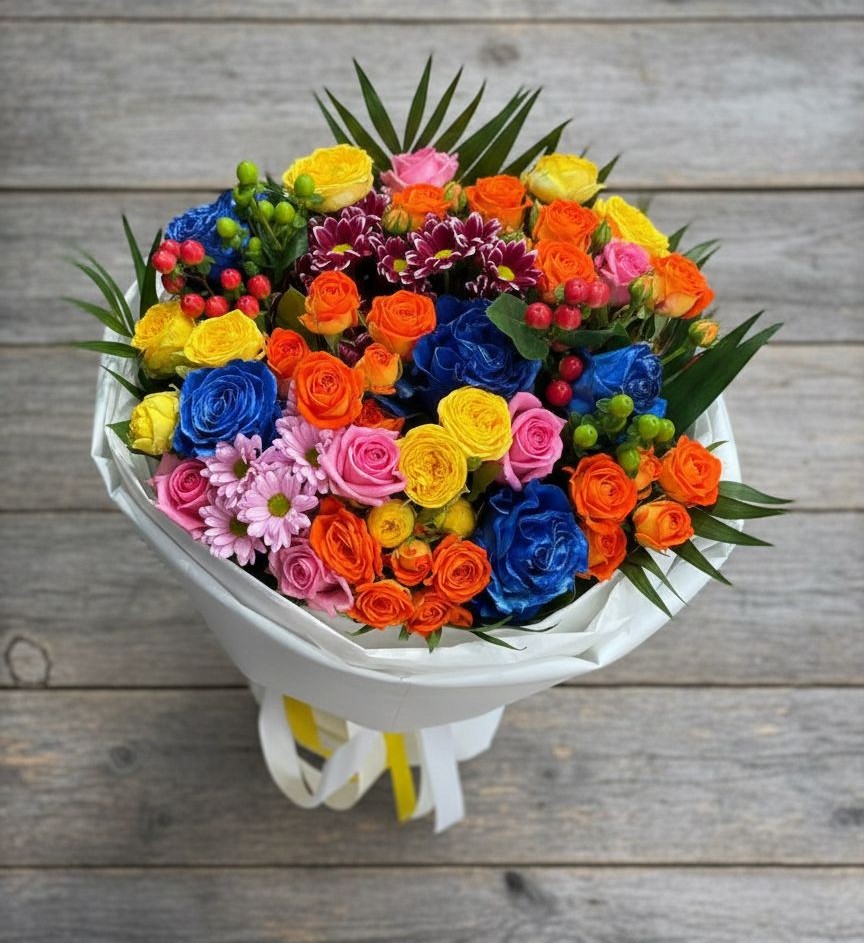 Букет цветов из: Розы и Хризантемы в Камышевской