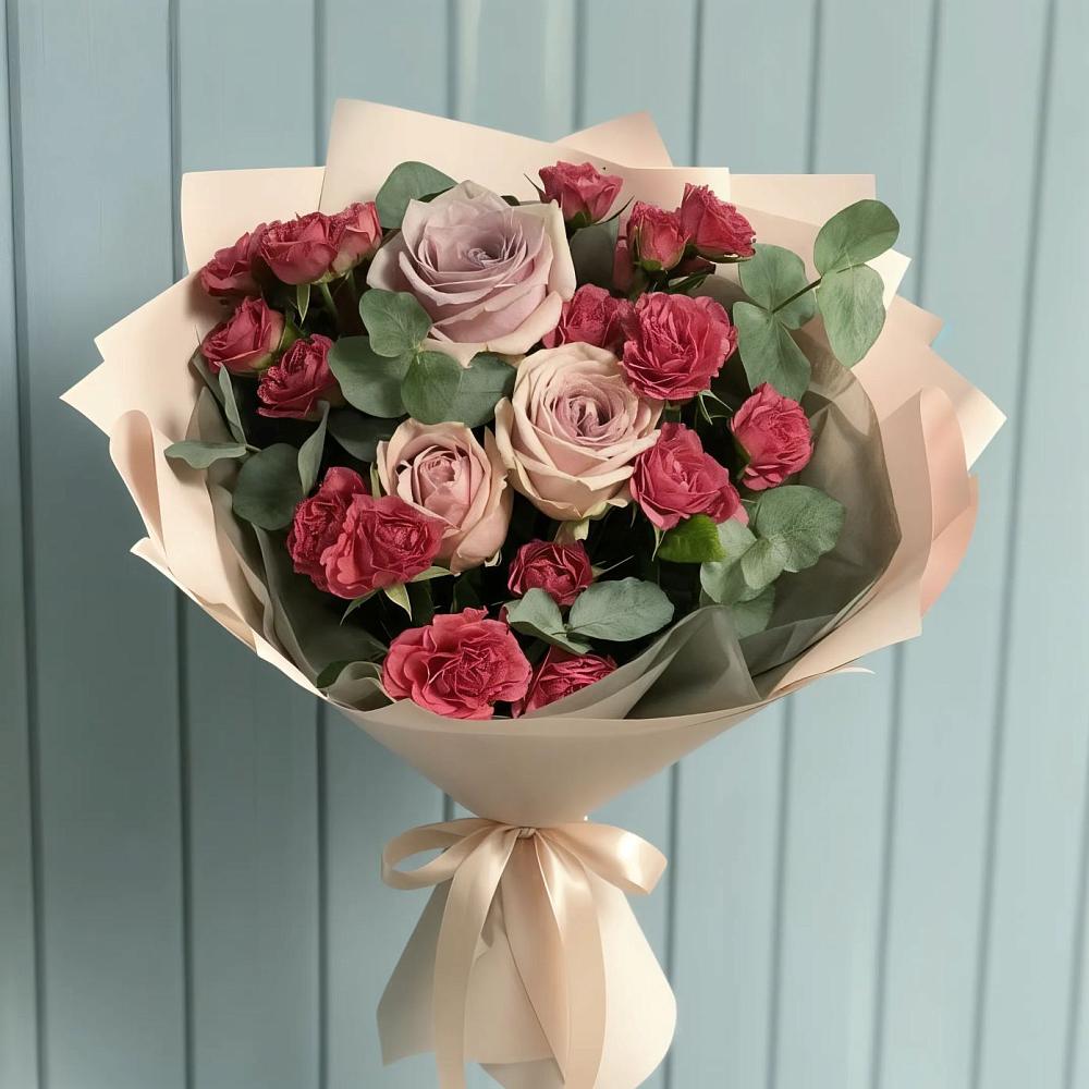 Букет цветов из: Гвоздики и Розы в Камышевской