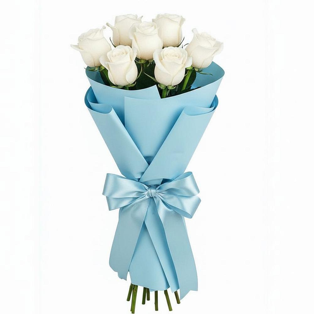 Букет 7 белых роз Проуд в Камышевской
