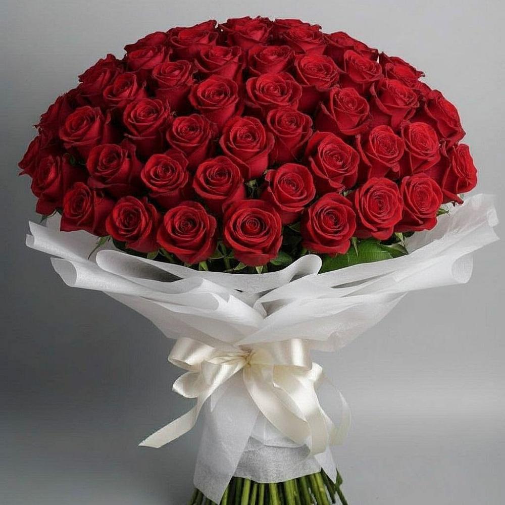 Букет 101 Красная роза Блэк Мэджик в Камышевской