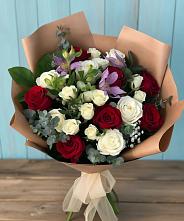 Букет цветов из:  Розы и Альстромерии в Камышевской