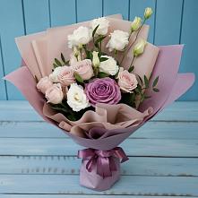 Букет цветов из:  Розы и Лизиантусы в Камышевской