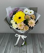 Букет цветов из:  Розы, Герберы и Хризантемы в Камышевской