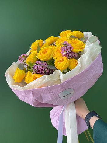 Букет Кустовые желтые розы в Камышевской