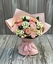 Букет цветов из:  Гвоздики, Розы и Хризантемы в Камышевской