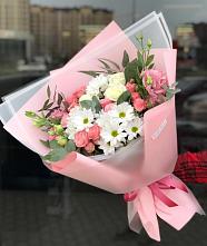 Букет цветов из:  Розы, Лизиантусы и Хризантемы #REPLACE_PRED# Камышевской