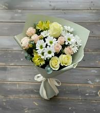 Букет цветов из:  Альстромерии, Розы и Хризантемы в Камышевской