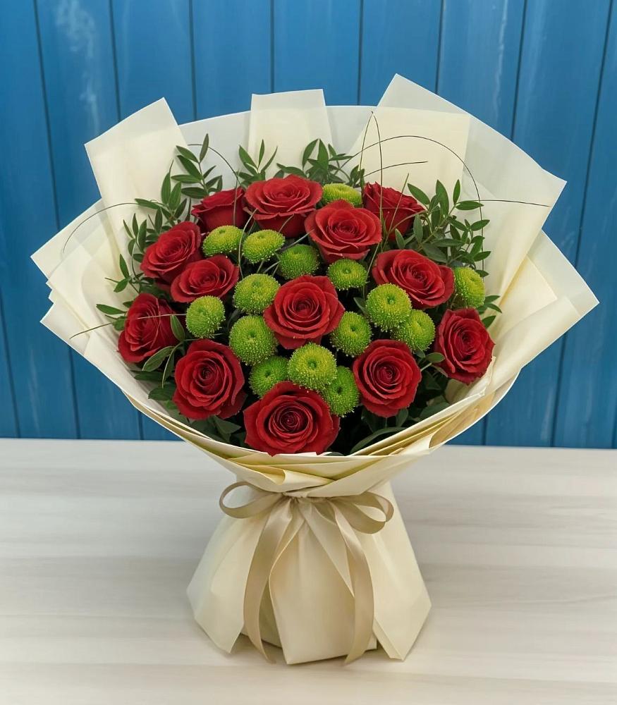 Букет цветов из: Розы и Хризантемы в Камышевской