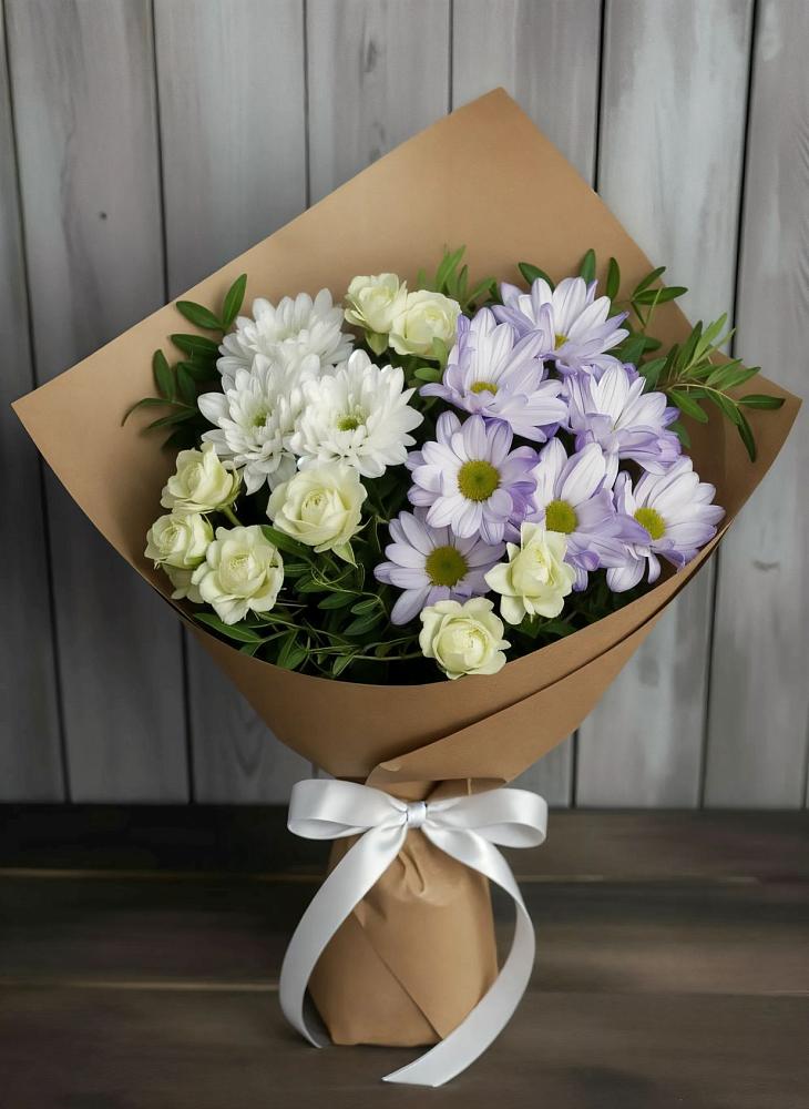 Букет цветов из: Хризантемы и Розы в Камышевской
